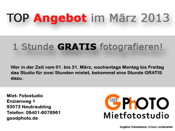 Top Angebot Im März 2013 Goodphoto Miet Fotostudio Regensburg